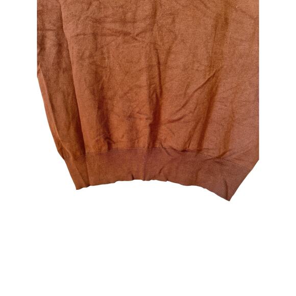 ANN TAYLOR Short Sleeve Sweater Roll Neck Knit Top Burnt Sienna Brown Sz Medium - Picture 5 of 9